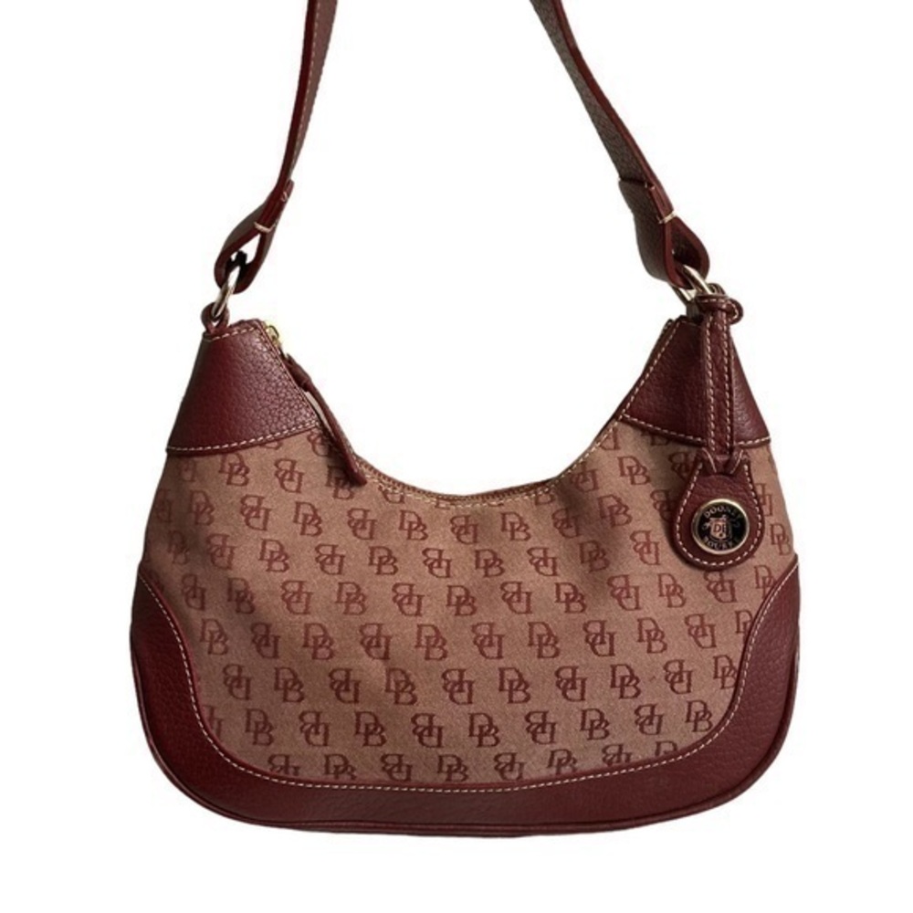 Dooney and Bourke red signature db hobo bag